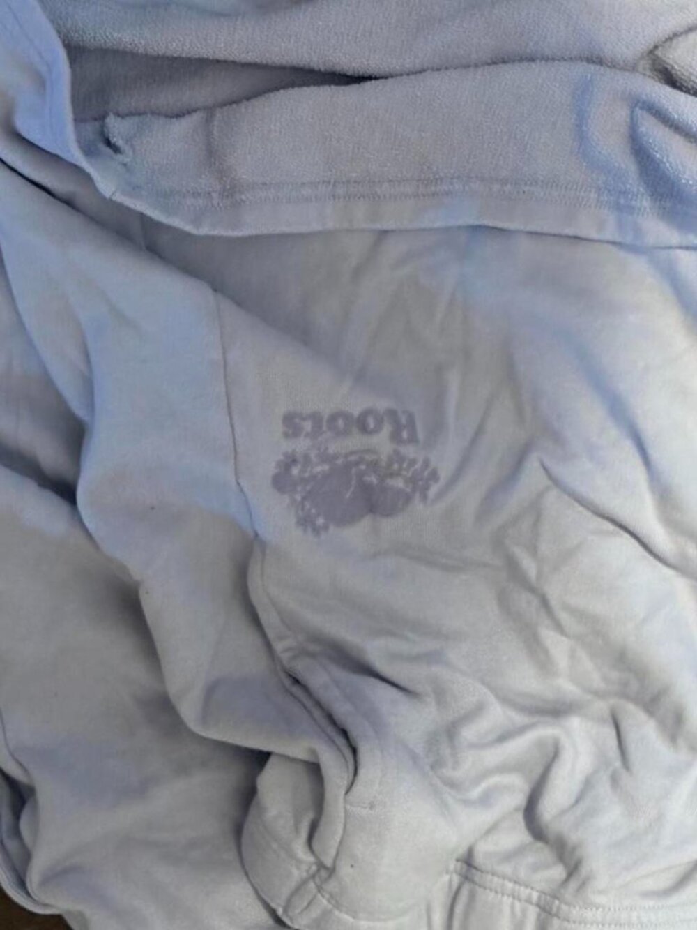 lavender roots sweatpant shorts.